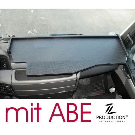 MAN TGX durchgehender LKW-Tisch Kante schwarz Antirutschmatte schwarz mit ABE