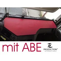 DAF EURO 6 (XF106) Space Cap durchgehender LKW-Tisch Kante schwarz Antirutschmatte rot mit ABE