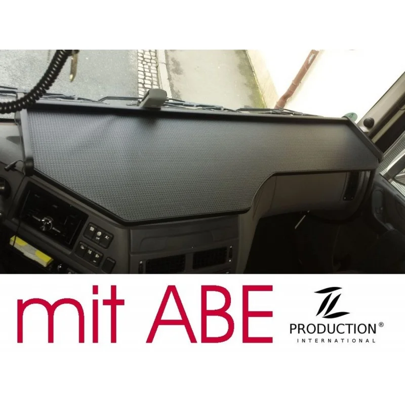 DAF EURO 6 (XF106) Super Space Cap durchgehender LKW-Tisch Kante schwarz Antirutschmatte schwarz mit ABE