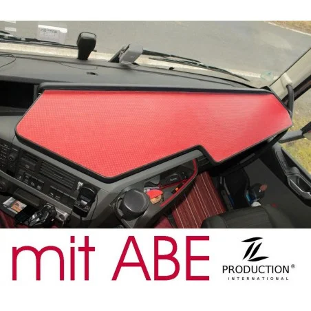 VOLVO FH4 durchgehender LKW-Tisch Kante schwarz Antirutschmatte rot mit ABE