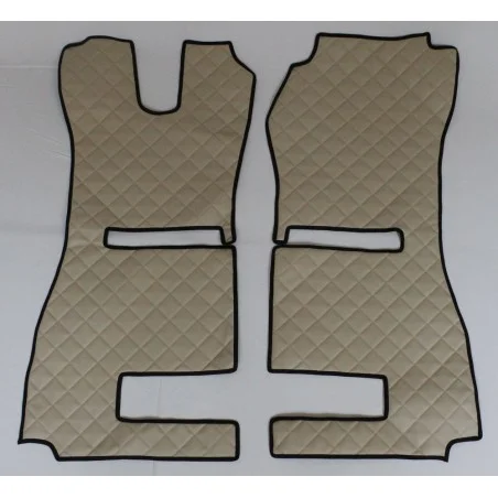 Scania R Streamline Fußmatten-Set für luftgefederten Beifahrersitz Kunstleder in beige