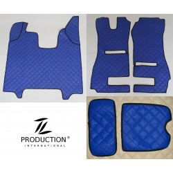 Scania R Streamline Kunstleder-Set klein für klappbaren Beifahrersitz und Automatik Kunstleder-Farbe blau