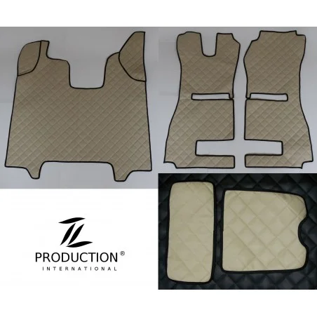 Kunstleder-Set klein für luftgefederten Beifahrersitz und Automatik Kunstleder beige