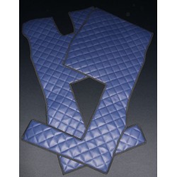 2er Set Fußmatten Kunstleder-Farbe dunkelblau