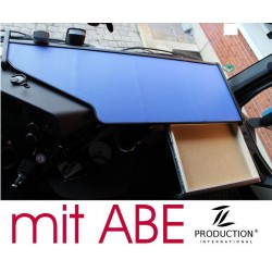 Mercedes Actros Stream Space MP4 & MP5 durchgehender LKW-Tisch mit Auszug Kante schwarz Antirutschmatte blau mit ABE