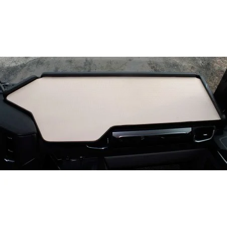 durchgehender Ablagetisch Kante schwarz Antirutschmatte beige Beispielbild