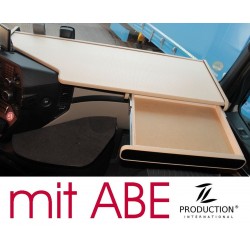 Mercedes Actros Stream Space MP4 & MP5 durchgehender LKW-Tisch mit Auszug Kante beige Antirutschmatte beige mit ABE