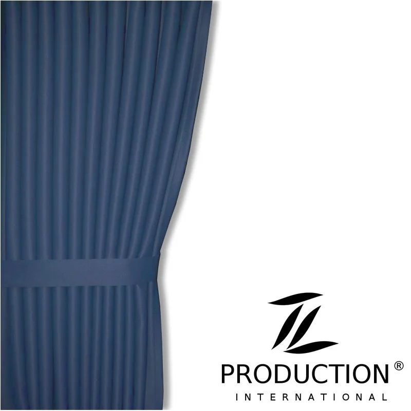 Scheibengardine inkl. Raffhalter in dunkelblau