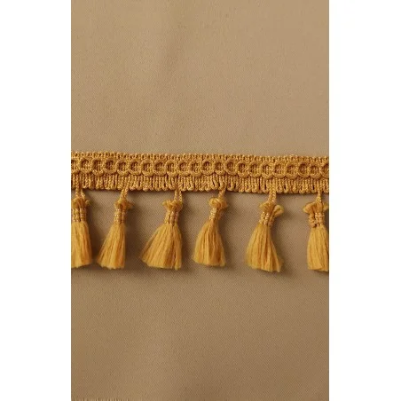 LKW-Gardine Farbvariante beige - Quasten honiggelb