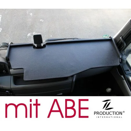 MAN TGS durchgehender LKW-Tisch mit Ausschnitt Kante schwarz Matte schwarz mit ABE