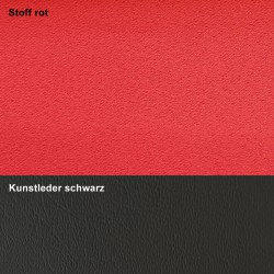 Detailbild Truck-Gardine rot mit Kunstleder schwarz