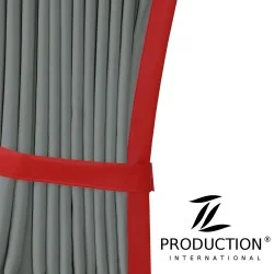 Gardine Frontscheibe in grau-rot