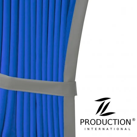 LKW-Scheibengardine blau-grau