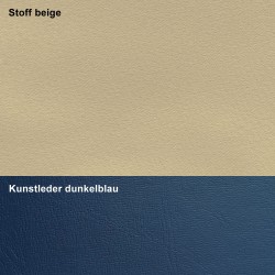 Detailbild Verdunklungsstoff beige, Kunstleder dunkelblau