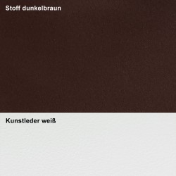 Verdunklungs-Deko dunkelbraun, Kunstleder weiß