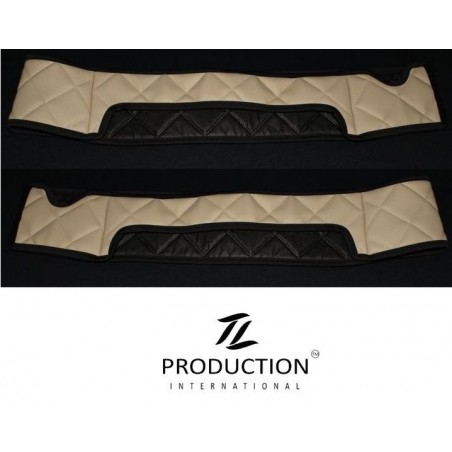 Sitzsockelverkleidung 2er-Set für luftgefederten Beifahrersitz Kunstleder beige