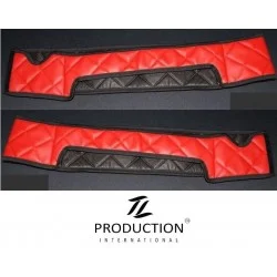 Sitzsockelverkleidung 2er-Set für luftgefederten Beifahrersitz Kunstleder rot