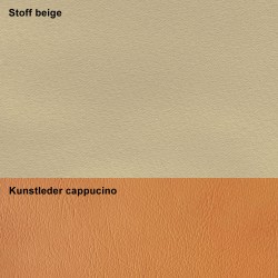 Detailbild Verdunklungsstoff beige, Kunstleder orange