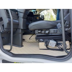 Sockelverkleidung und Fußmatten in beige