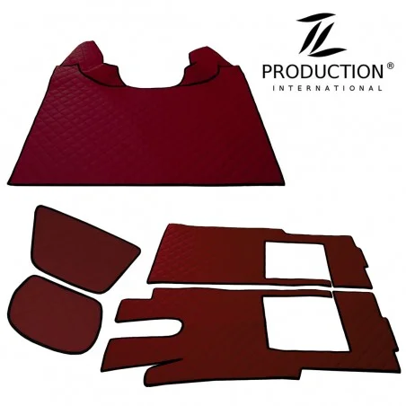 Kleines Kunstleder-Set für DAF LKW mit Warmwasser-Heizung bordeaux
