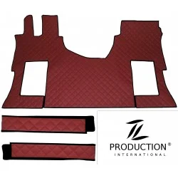 Mercedes Kunstleder-Set mit Fahrerhausmatte und Sitzsockel in bordeaux