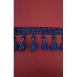 LKW-Gardine Farbvariante bordeaux - Quasten dunkelblau