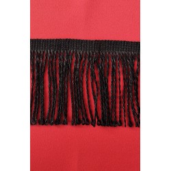 LKW-Gardine Farbvariante rot - Fransen schwarz
