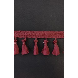 LKW-Gardine Farbvariante schwarz - Quasten bordeaux