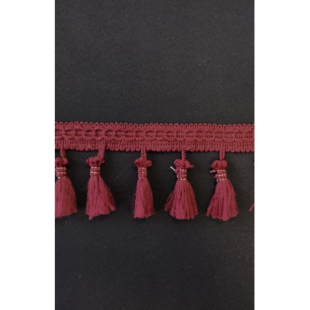 LKW-Gardine Farbvariante schwarz - Quasten bordeaux