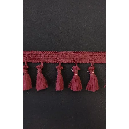 LKW-Gardine Farbvariante schwarz - Quasten bordeaux