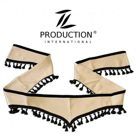 Frontscheibenborde orientel in bei mit Bommeln schwarz