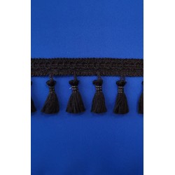LKW-Gardine Farbvariante blau atoll - Quasten schwarz