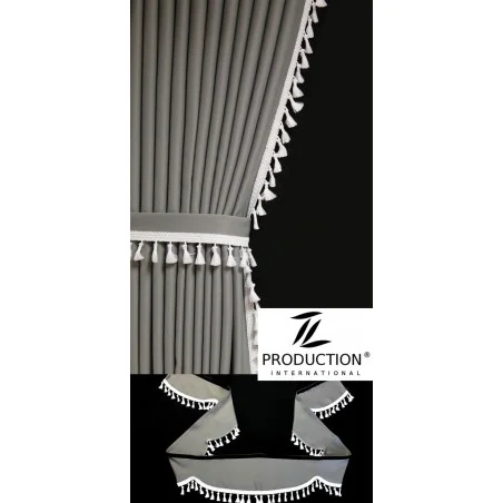 MAN TGX XXL LKW Scheibengardine mit Frontscheibenborde Welle Farbe & Besatz wählbar