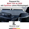 MAN TGX ab 2020 durchgehender LKW-Tisch Kante schwarz Antirutschmatte schwarz mit Ausschnitt für OptiView