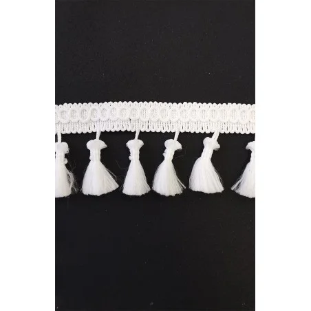 LKW-Gardine Farbvariante schwarz - Quasten weiß