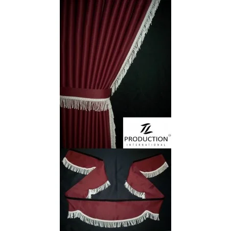 Mercedes Actros MP4 LKW Scheibengardine mit Frontscheibenborde Welle Farbe & Besatz wählbar